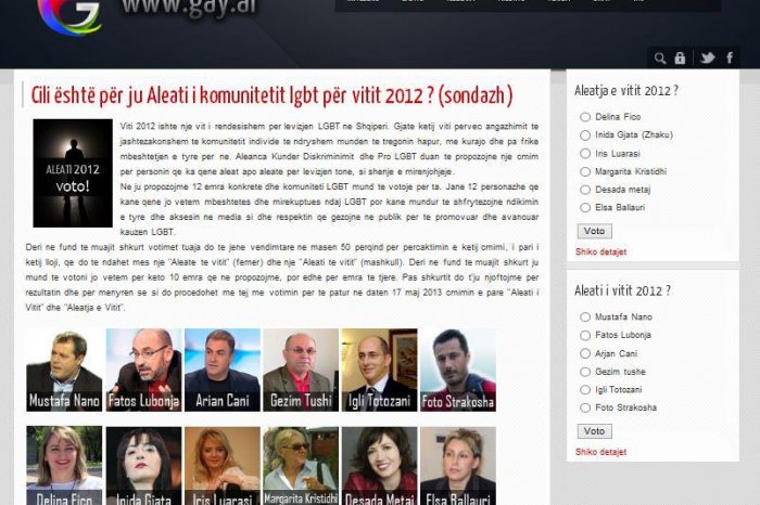 12 emra kandidate per cmimet "Aleati" dhe "Aleatja e Vitit" per LGBT - Votoni!