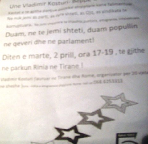 Une Vladimir Kosturi, Beppe Grillo shqiptar!