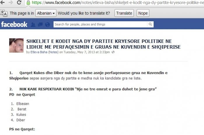 Ja si u shkel Kodi Zgjedhor per perfaqesimin e gruas