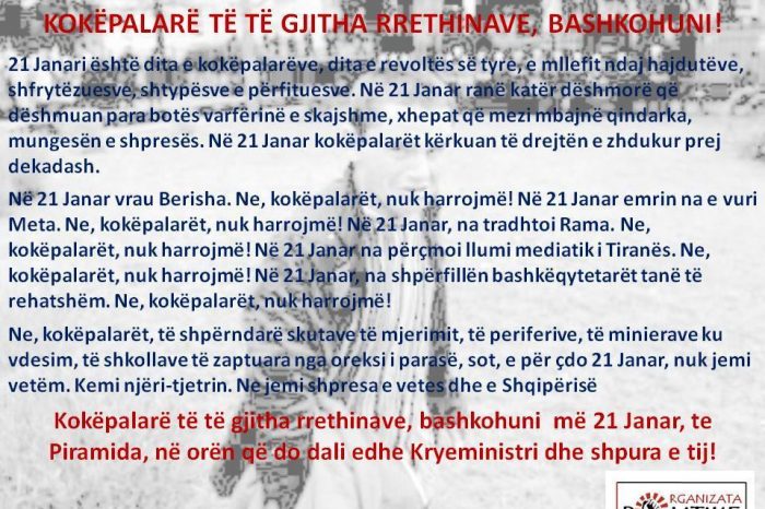 Proteste ne 21 Janar? Jo! Bashkebisedim...
