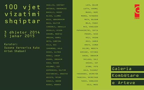 100 vjet vizatimi shqiptar: 3 dhjetor me 5 janar 2015 ne GKA